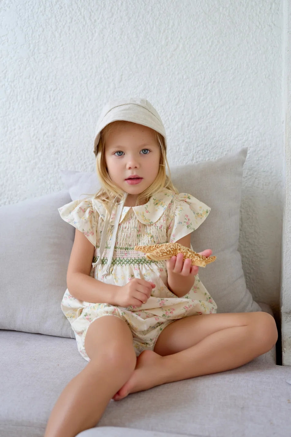 AS SS26 meadow collection pale yellow floral shabbos girls smocking dress pinstripe boys familly match clothes