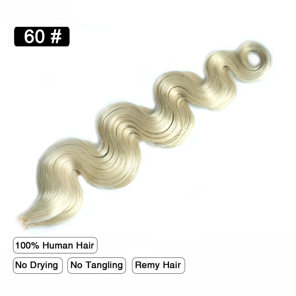 Body Wave Flat Tip Human Hair Extension Highlight Blonde Real Remy Human Fusion Hair Pre Bonded Keratin Hair 1g/S 12-26 Inch