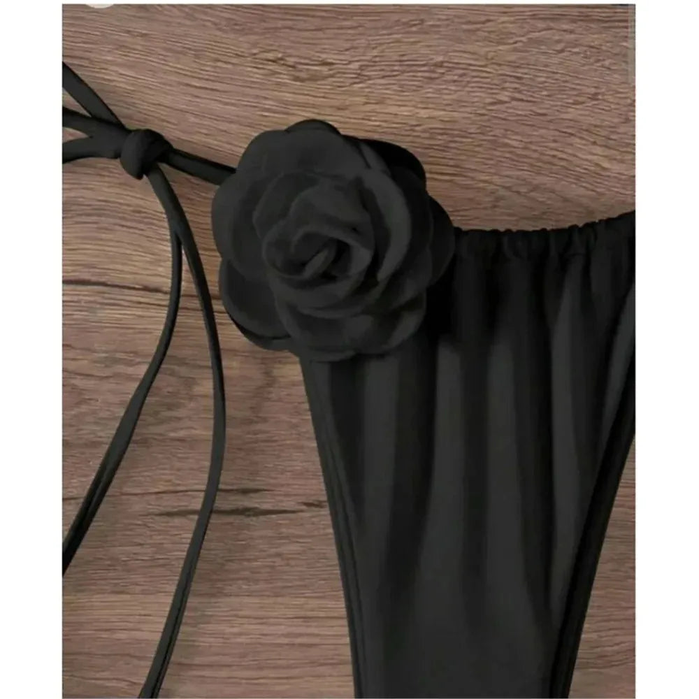 Sexy Rose Flower Bikini Beachwear  Swimwear Thong Bikini Women Swimsuits Swimming Bathing  Brazilian Bikinis Set Mujer Biquini