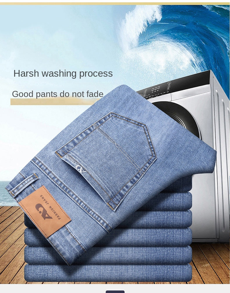 2026 Thin or Thick Material Slim Fit Men's Luxury Classic Style Men Jeans Business Stretch Denim Male Trousers Clothing
