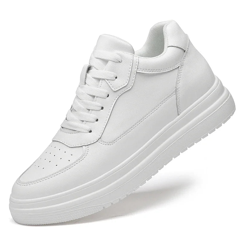 6 8 10cm Height Increasing Men Shoes High Quality Casual Leather Shoes Lace Up Platform Vulcanized Shoes Luxury Sneakers for Men