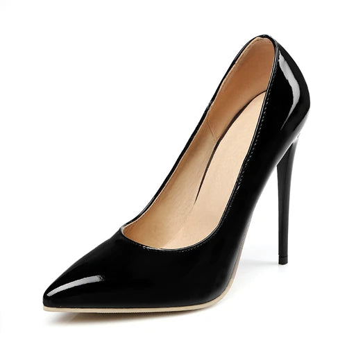 Fashion High Heels Women Pumps Shoes Brand Designer Point Toe Black Red White Nude Heeled Sexy Wedding Party Shoes Lady Big Size