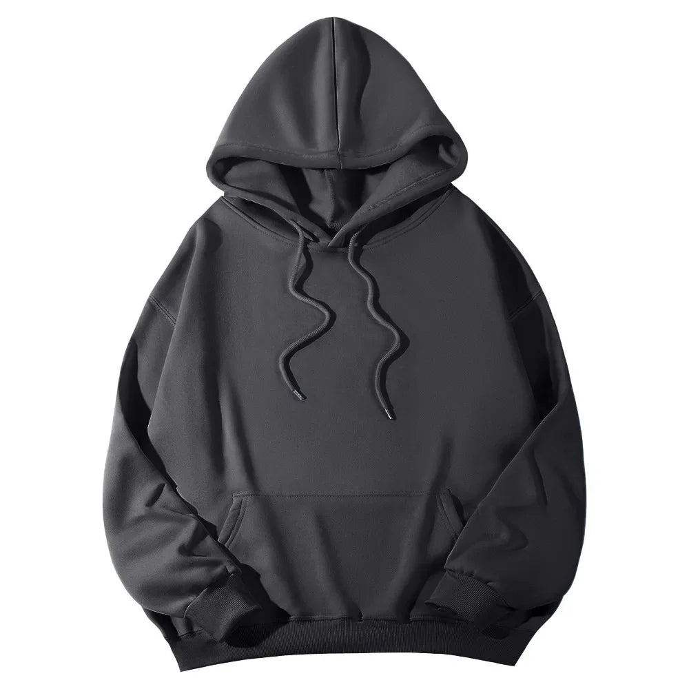 2026 Men's wide Hood Sweatshirt European and American men's and men Sweatshirt Solid Harajuku Long Sleeve Female Loose male Coat BAZAARHUBO