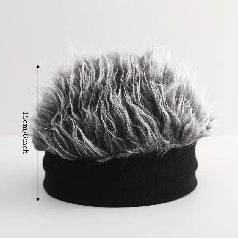 Men Short Hat Wig Synthetic Men's Hair Visor Sun Hats Spiked Hair Hip Hop Beanie Hat for Men Daily Wear Adjustable Hair Wig