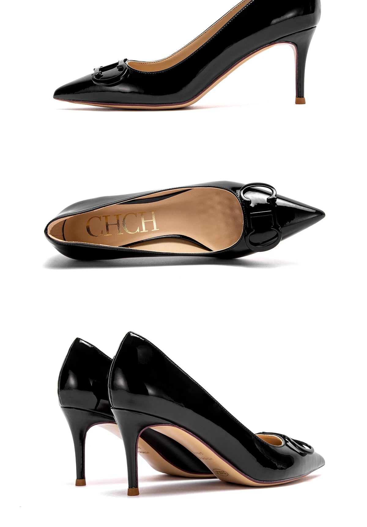 Women's Classic High Heels Simple Upper and Metal Buckle Decoration Simple Fashion Styling