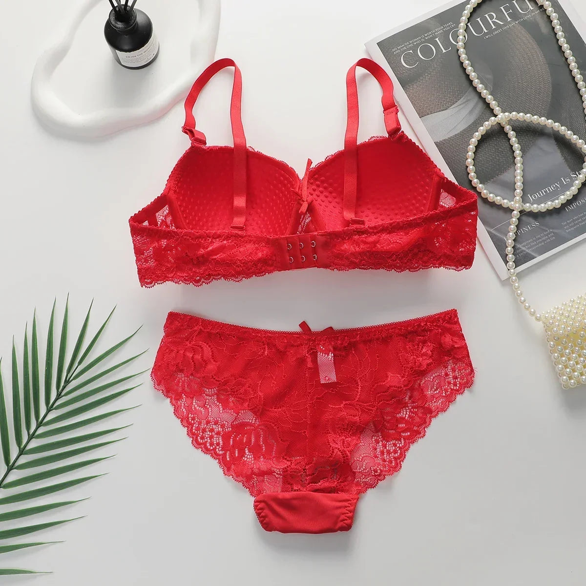 2-piece Sexy Multi-color Lingerie Set For Women's Gathering Push Up Underwear For Women's Flower Underwear