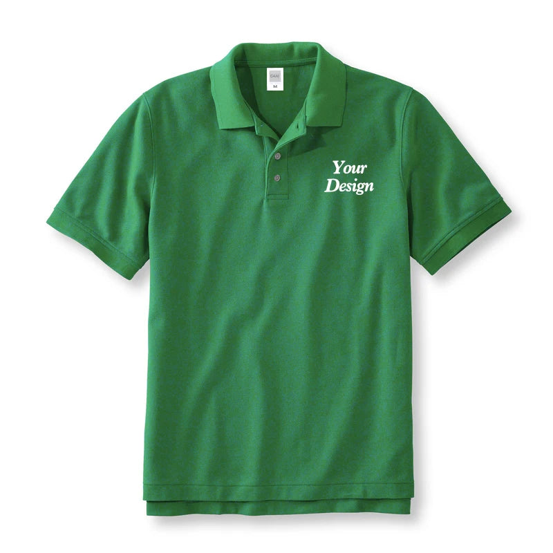 Quality Custom Polo 100% Cotton Print Your Brand Design Logo Company Group Team Slogan Text PoloShirt Work Wear Uniform 230gsm