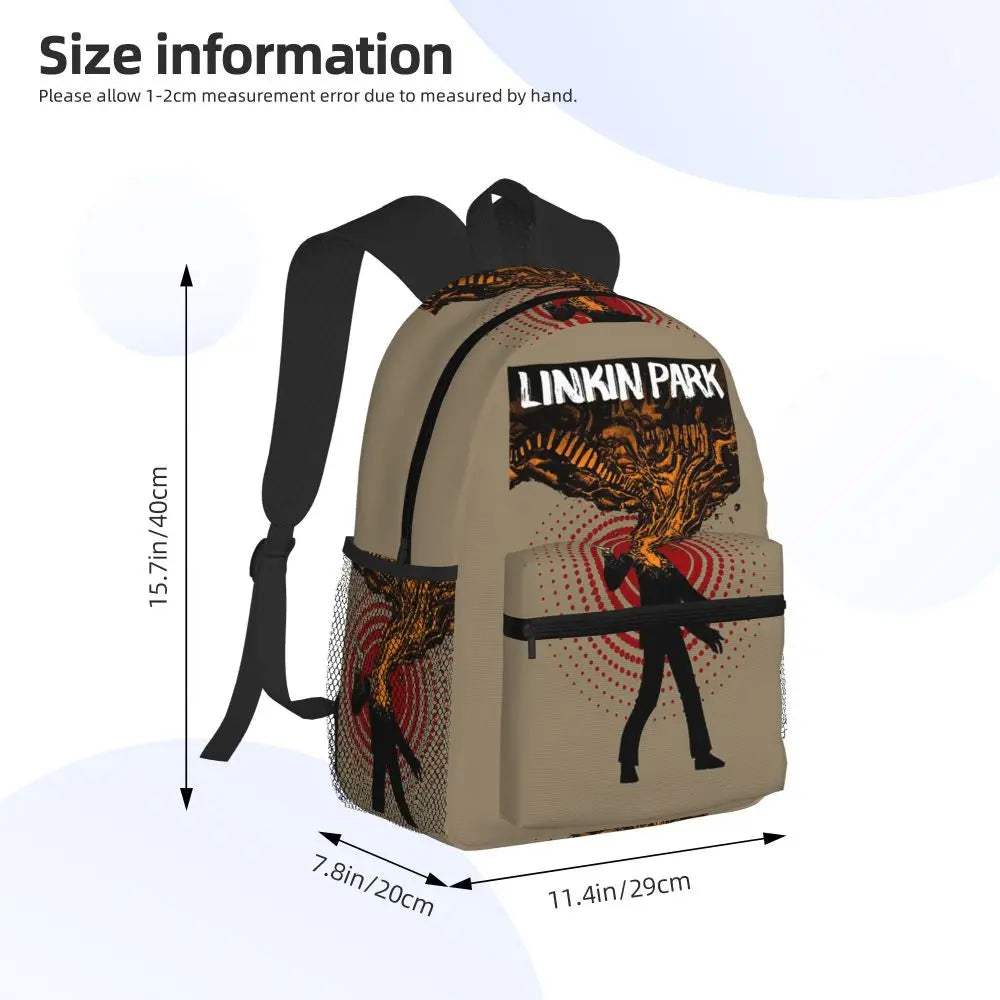 L-Linkin-S P-Park-S Band Student Backpack School Bag Hiking Travel Daypack for Boys Girls Fashion Bookbag Shoulder Bags