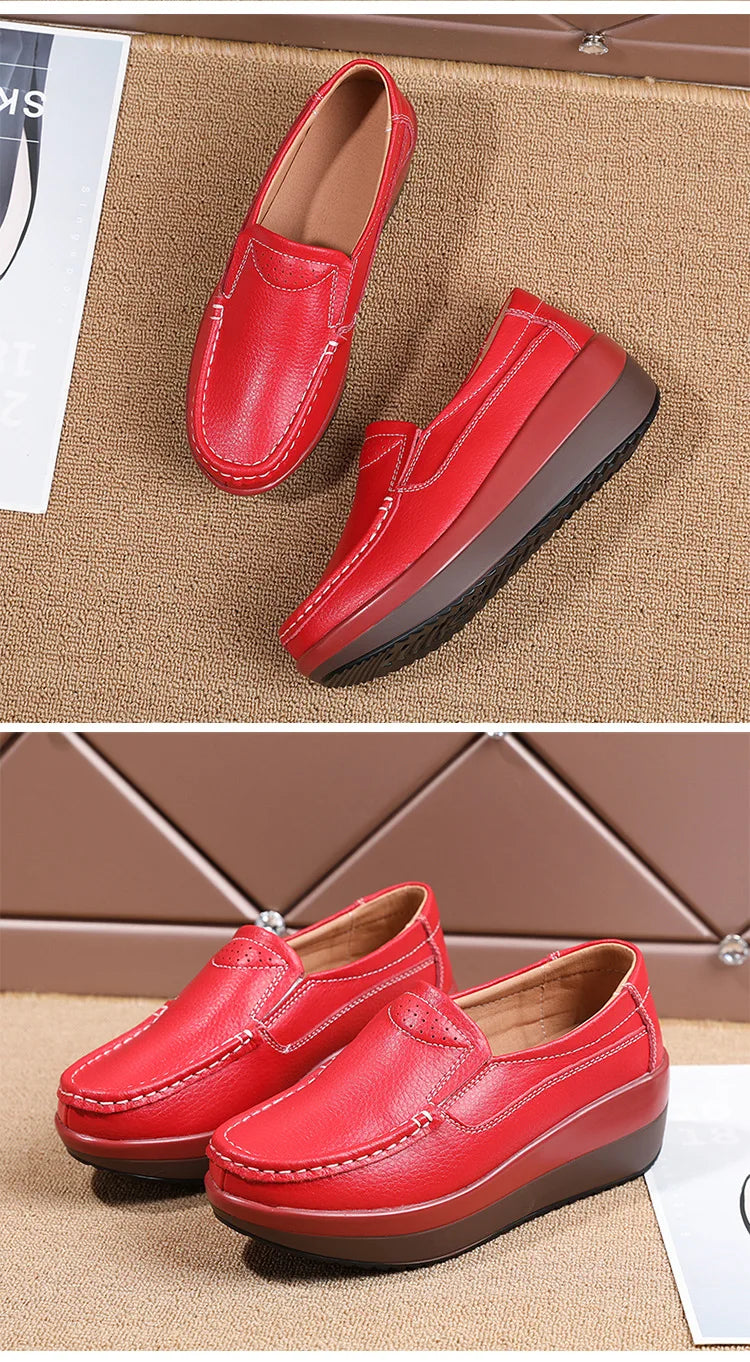 Spring Women's Loafers Comfortable Female Vulcanized Shoes Wedge Moccasin Orthopedic Slip-on Platform Shoes for Women Zapatillas