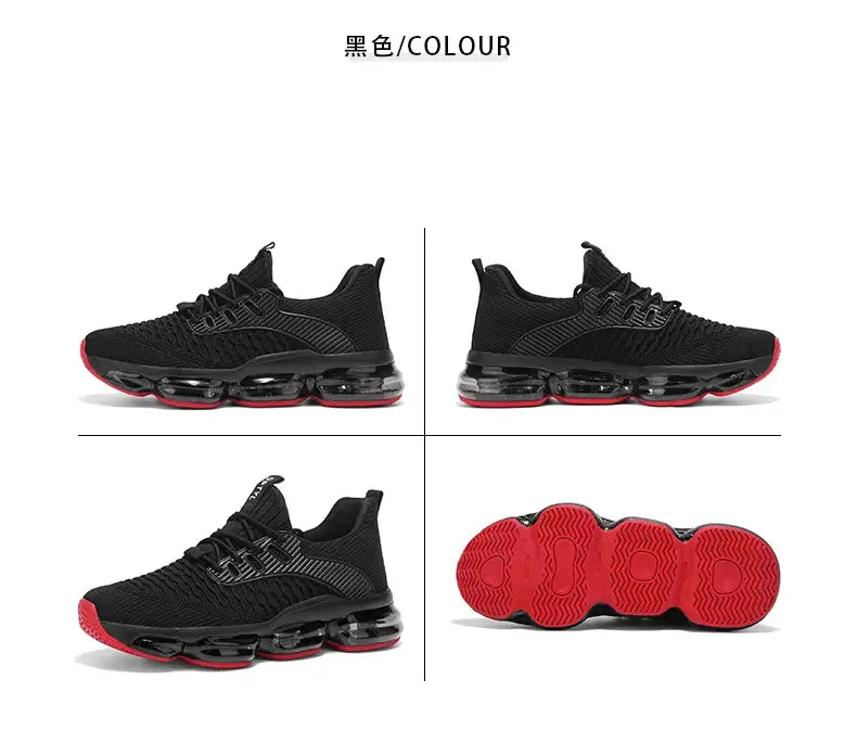 Men's Fashionable Versatile Outdoor Running Shoes Breathable Ultra-light Air Cushion Soft Bottom Sports Shoes Large Size