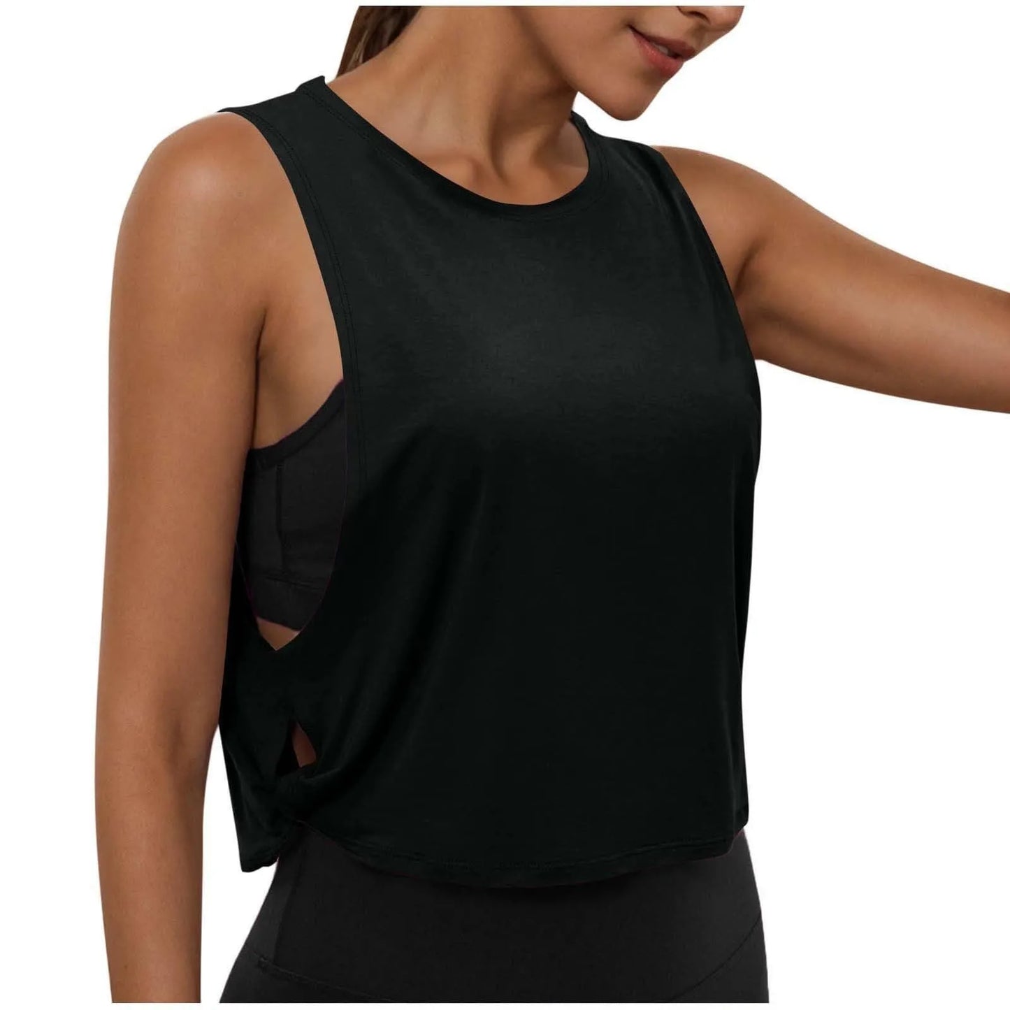 Women Sleeveless Yoga Top Breathable Gym Vest Tank Crop Top Running Tee