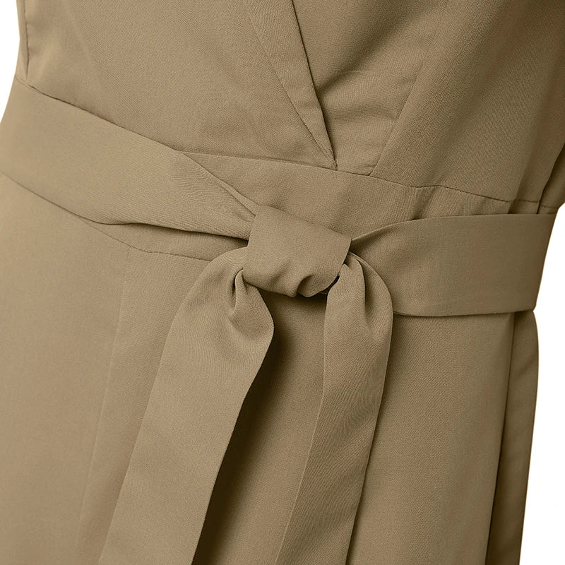 Fashion Women Jumpsuits ZANZEA 2026 Summer Rompers Lapel Neck Sleeveless Playsuit Elegant OL Work Wide Leg Overalls Trousers