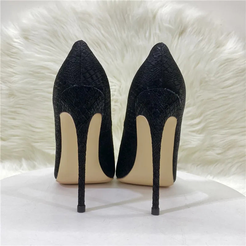 Snake Pattern Thin High Heels Women 8CM 10CM 12CM Elegant Shallow Mouth Party Dress Shoes Brand Lady Shoes Office Woman Pumps