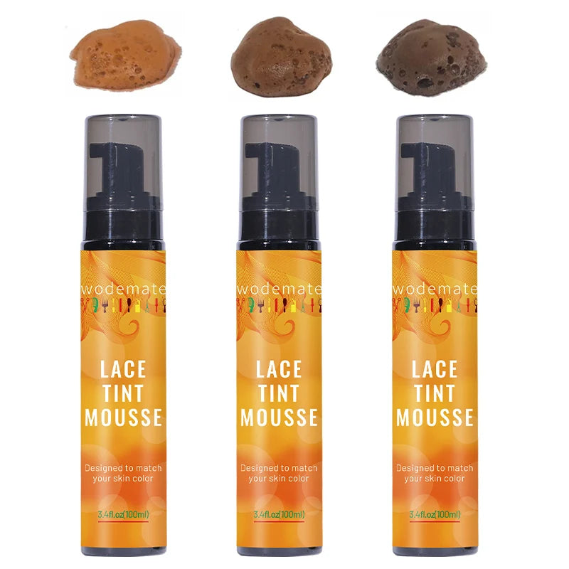 Lace Tint Mousse Waterproof Lace Tint Spray For Lace Wig Light Brown Hair Dye Quick Dry  Wig Grids Concealer No Residue