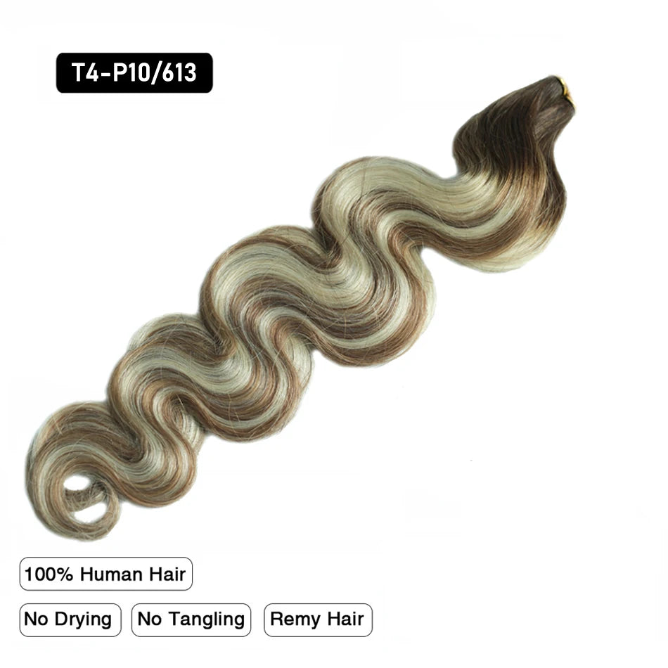Body Wave Flat Tip Human Hair Extension Highlight Blonde Real Remy Human Fusion Hair Pre Bonded Keratin Hair 1g/S 12-26 Inch