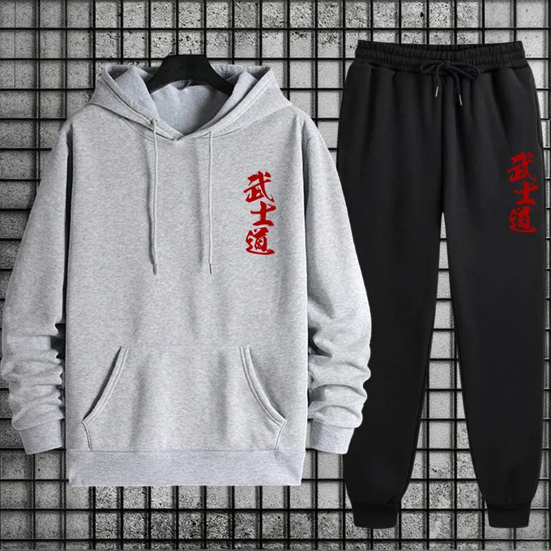 2026 New Arrival Men's Sportswear Hoodie + Pants Urban Casual Sport Jogging Suit Autumn Winter Male Fashion Sweatshirt Tracksuit BAZAARHUBO