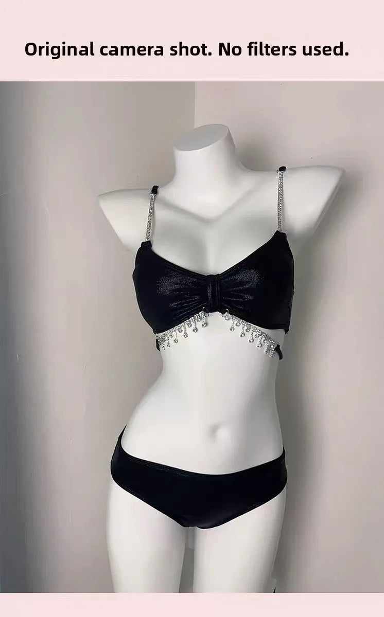 Sexy Bikini Swimsuit Women's Three-piece Set Diamond Photography Beach Vacation Hot Spring Swimming Costume 2023 New Arrival