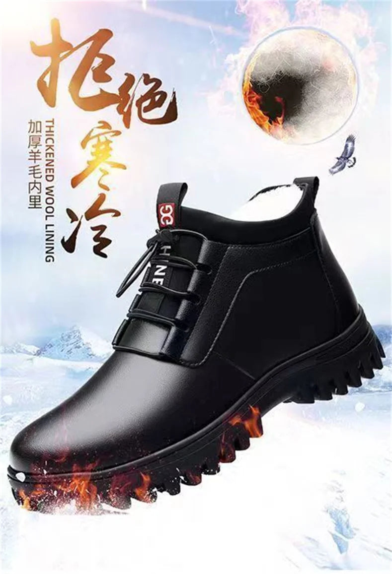 New Men's Thickened Cotton Shoes Winter Cold Resistant Casual Shoes Men's Wool Boots Cotton Shoes Cotton Warm  Boots
