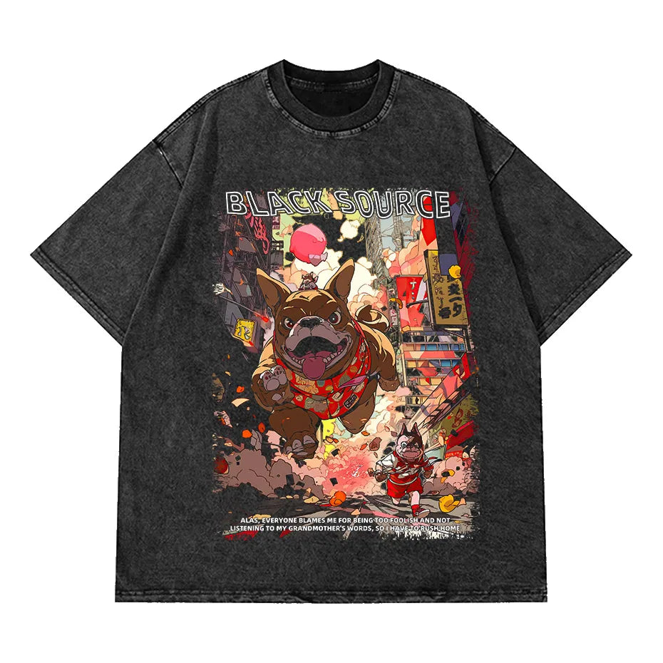 2023 Men Retro Washed T-Shirt Hip Hop Streetwear SOS Shadow Graphic T Shirt Summer Short Sleeve Tshirt Harajuku Tops Tees Cotton