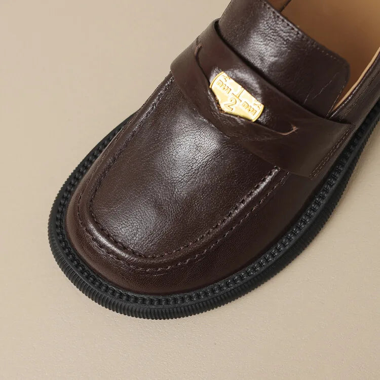 Loafer  Ladies' leather shoes  Flat heel  Genuine leather sheepskin Commuting shoes  commercial  Ladies' loafers  comfort