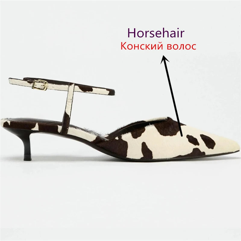 MORAZORA Plus Size 34-43 New Horsehair Women Sandals Stiletto High Heels Pointed Toe Buckle Strap Summer Shoes Ladies Party Shoe