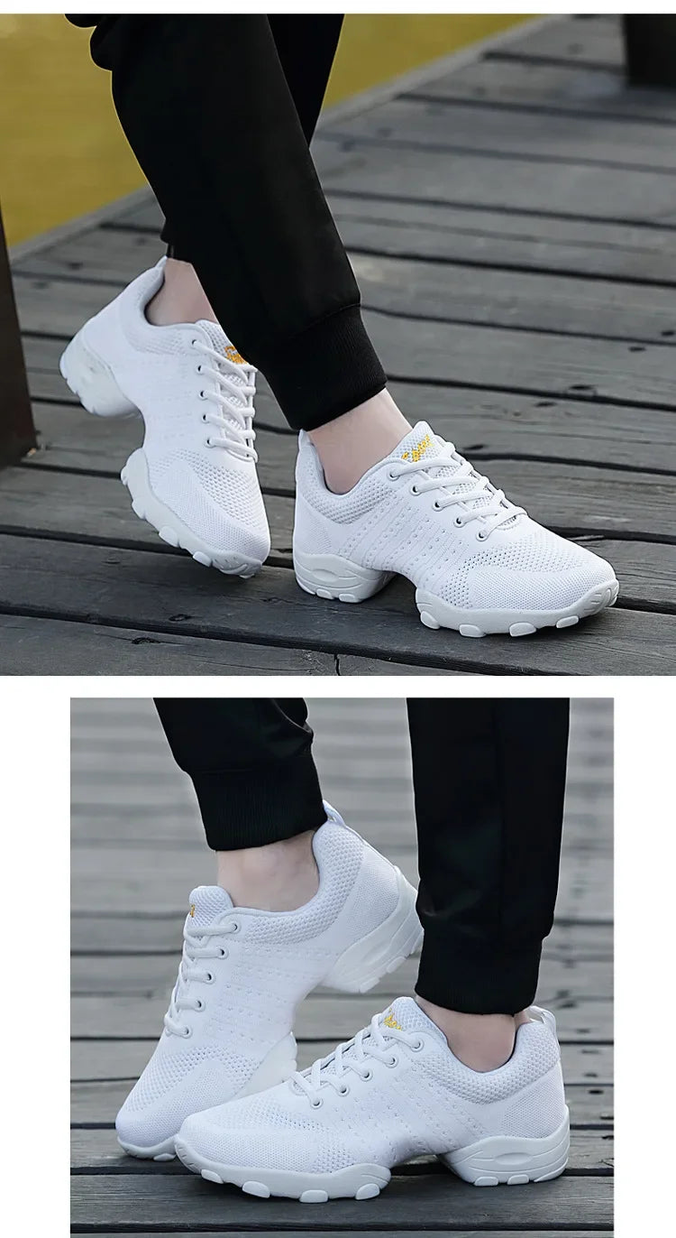 Men's Mesh Dance Shoes Male Soft Sole Yoga Shoes Man 2024 New Sports Sneakers Breathable Weaved Sports Shoes Jazz Modern Dance