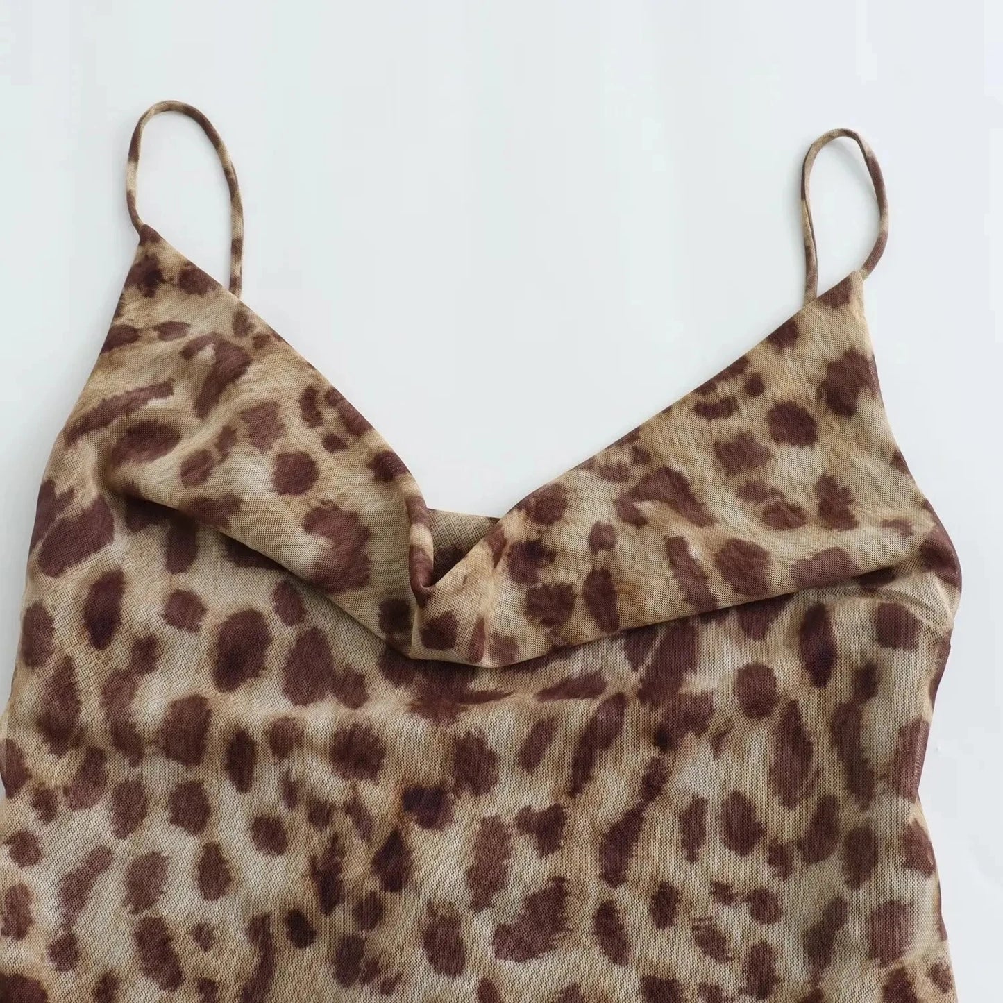HH Women Fashion Leopard Print Sleeveless Backless Suspender Dress Summer Female Vintage Slim Casual Beach Party Long Dress
