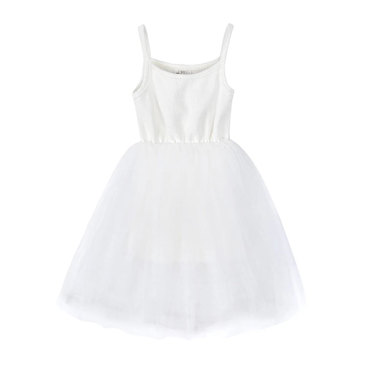 Fashion Cute Girls Casual Dresses Solid Color Sleeveless Suspenders Girls Dress Summer Kids Dresses for Girls 1-8 Years