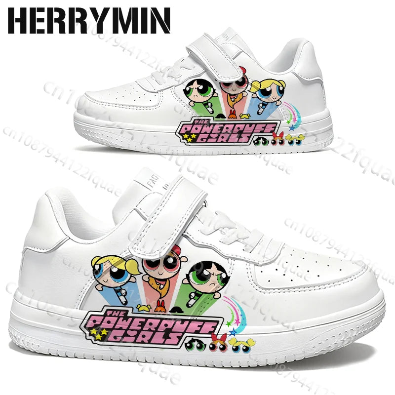 2026 Boys Girls Powerpuff Girls Cartoon 3D Print Parent Child Shoes Woman Simple Four Season Casual Sneaker Size 28-40
