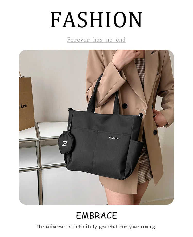 Korean version large capacity crossbody bag, versatile for male and female college students, travel shoulder bag, commuting bag