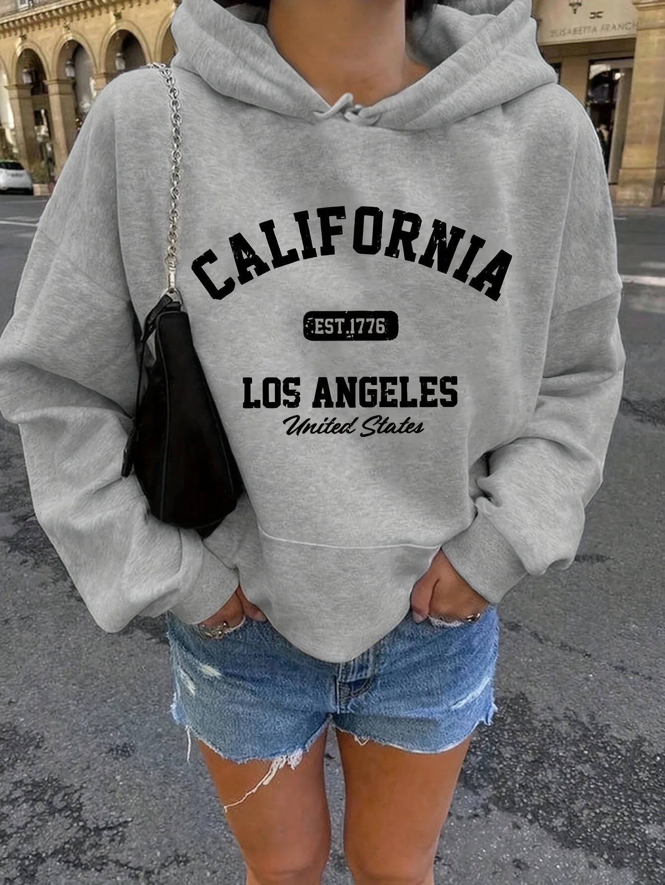 Women's autumn and winter warm and loose casual NOPE not today printed suede long sleeved hooded sweatshirt BAZAARHUBO