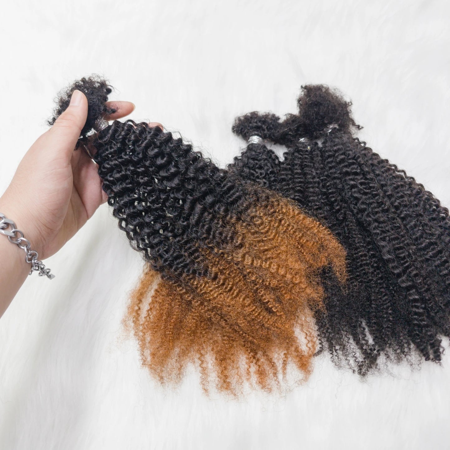 4C Kinky Twist Crochet Braiding Hair 100% Human Hair Bundles Curly Human Hair QVR Afro Kinky Bulk Hair for Dreadlocks Extensions