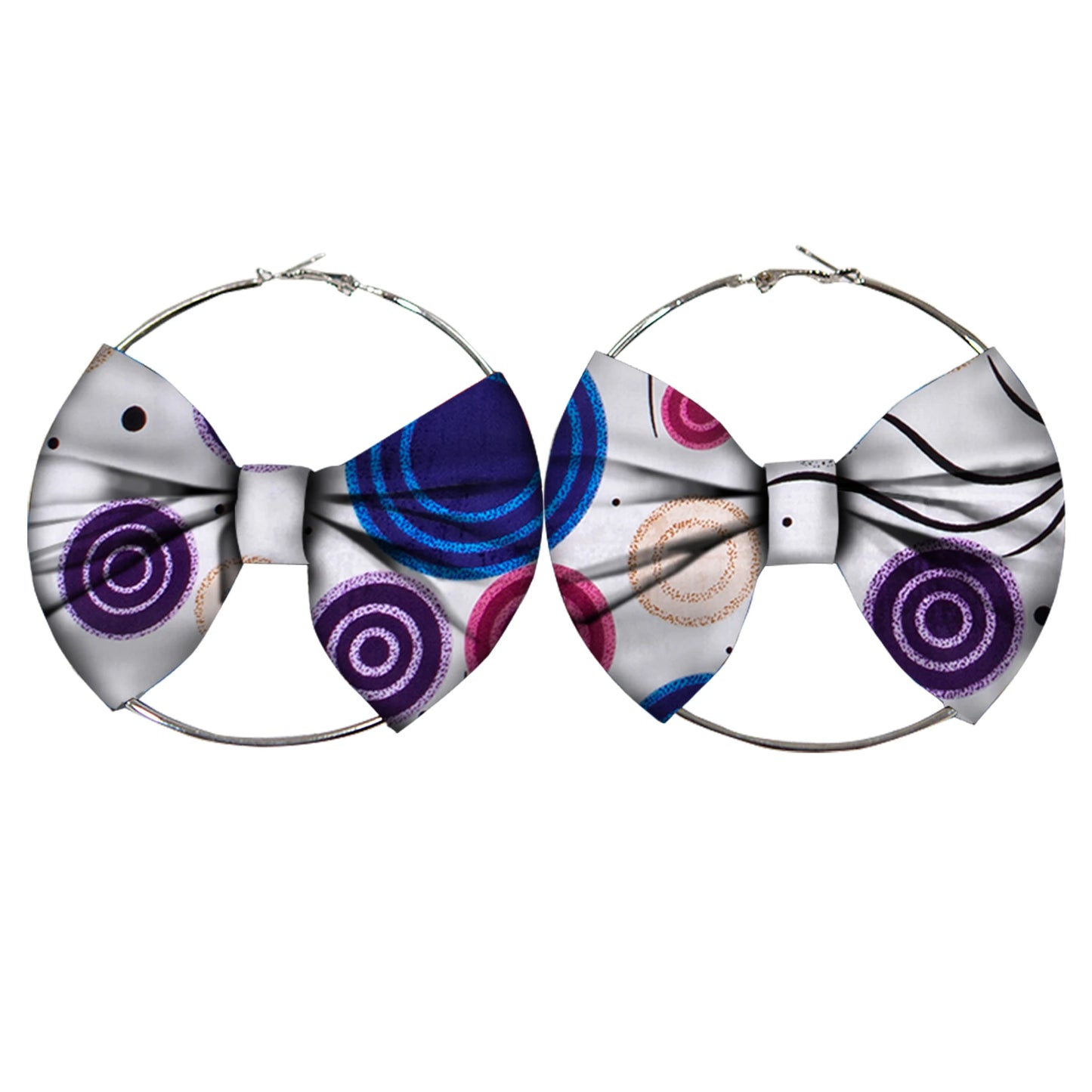 African Earrings Fashion Women Africa Handmade Statement Circle Jewellery Print Wax Fabric Accessories WYA078