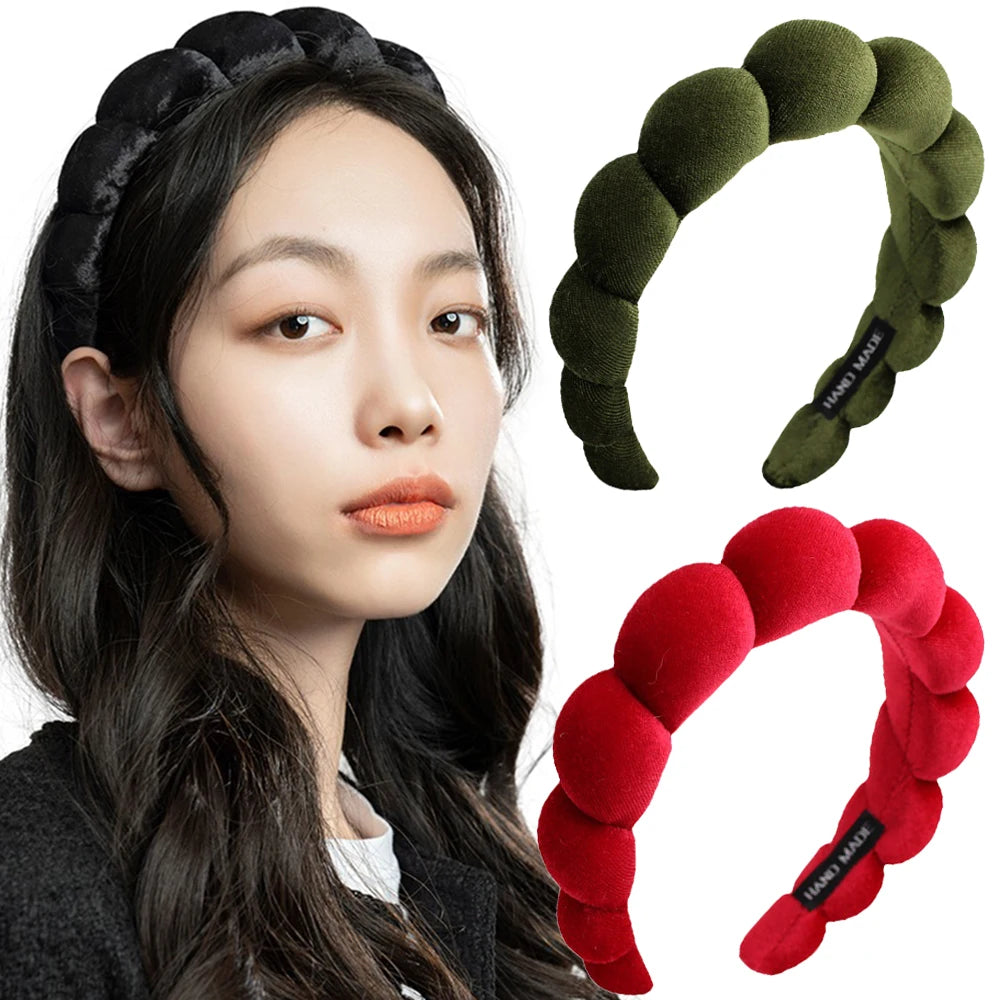 Fashion Padded Headbands for Women Wide Bezel Hairbands Thick Velvet Hair Hoop Girls Sponge Non-slip Hairband Hair Accessories BAZAARHUBO