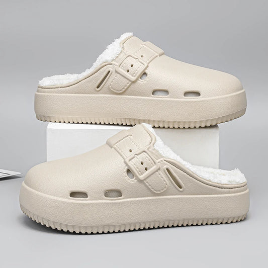 Fashion Women Winter Slippers Warm Fur Indoor Shoes Garden Clogs Couple Casual Shoes Luxury Sandals Comfort Home Soft Slippers