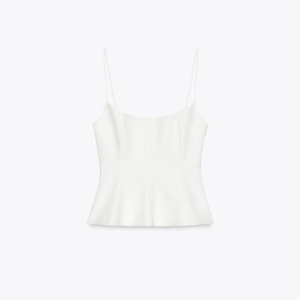 Women's Casual Blouse - Spring/Summer Style. Elastic Shoulder Straps. Round Neckline. Sexy Design. Slim Fit. Valentine's Day Sty