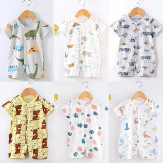 Infant Onesie Newborn Baby Clothes Jumpsuit Cartoon Brown Bear Girls Boys Short Sleeve One-piece Clothes Toddler Costume Romper
