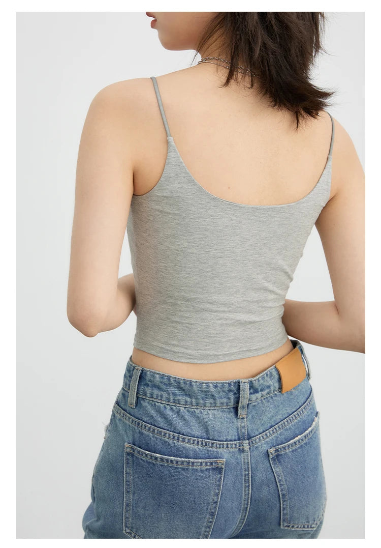 CHIC VEN Women's Tanks New Loose Short Camis Sleeveless Solid Crop Top Woman Clothing Spring Summer 2023