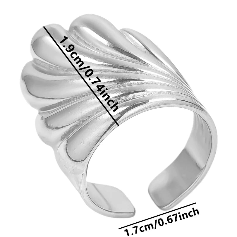 Fashion 5pcs/lot Marine Jewelry Sea Animals Conch Starfish Shell Rings Stainless Steel Rings Jellyfish Scallop Oceans Women Gift