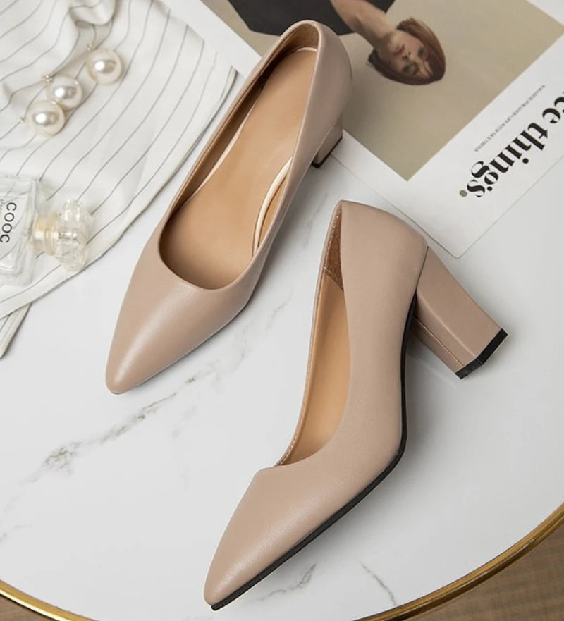 New High Heel Shoes Pointed Shallow Mouth Thin Heel Platform High Heels Fashion Elegant Patent Leather Women Shoes