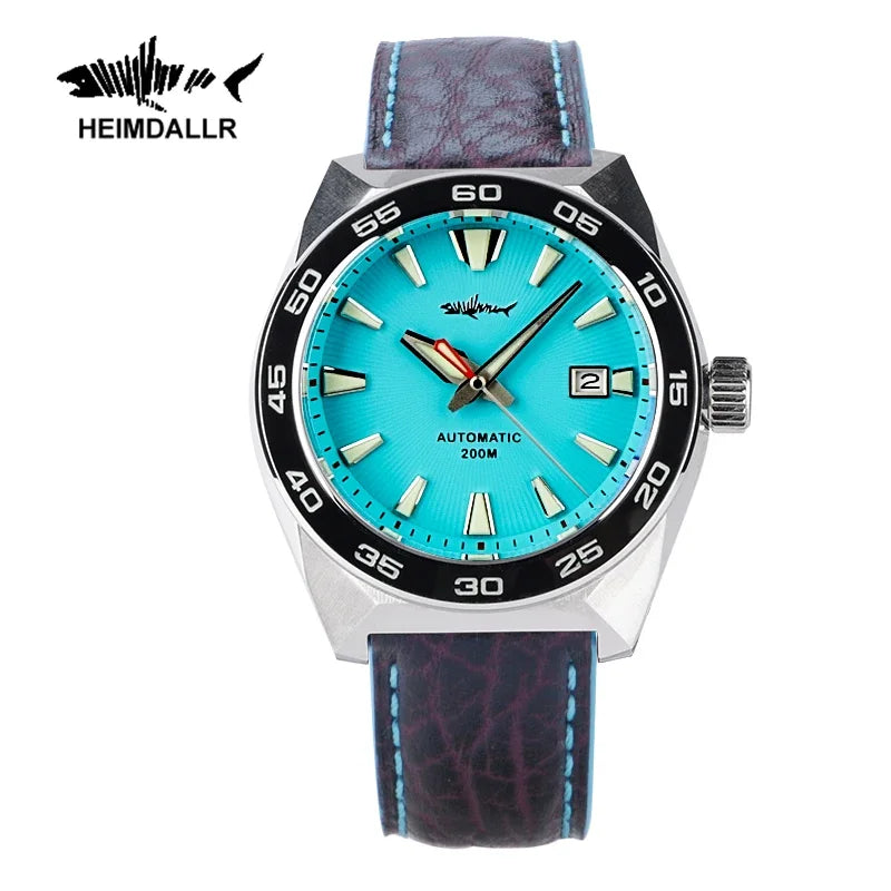 Heimdallr Monster Diver men Watch Frost Blue Dial Sapphire Crystal NH35 Automatic Mechanical 200m Waterproof Full Luminous Watch