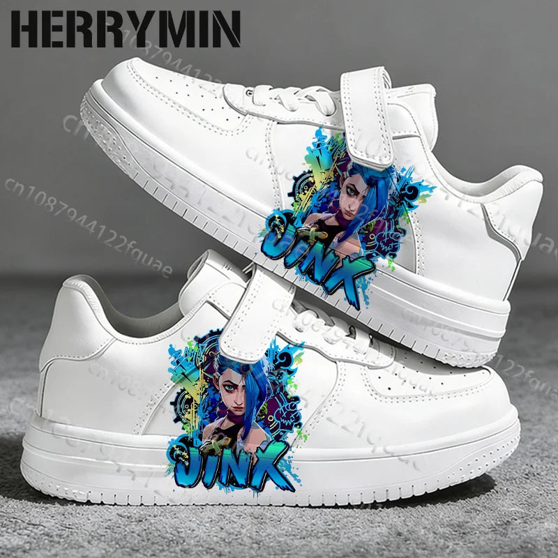 Cool Jinx 7-18 Year Old Boys Girls Printing Shoes Soft Sole Wear Resistant Skateboarding Shoes Simple Four Season Sneakers