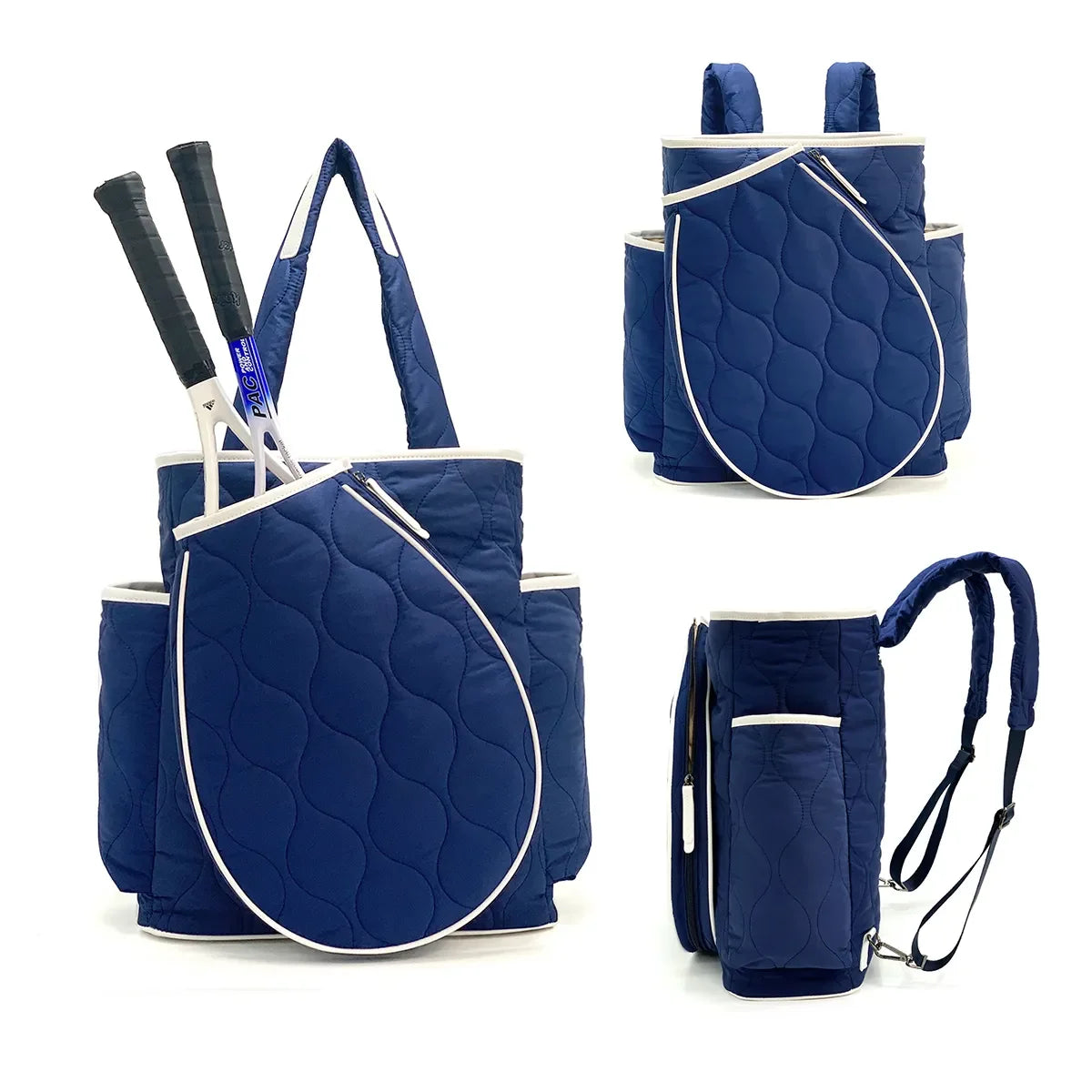 High quality women Large Capacity Zipper Tennis Racket Sling Sport Quilted Puffer Pickleball Bag Large Capacity Duffel Bag