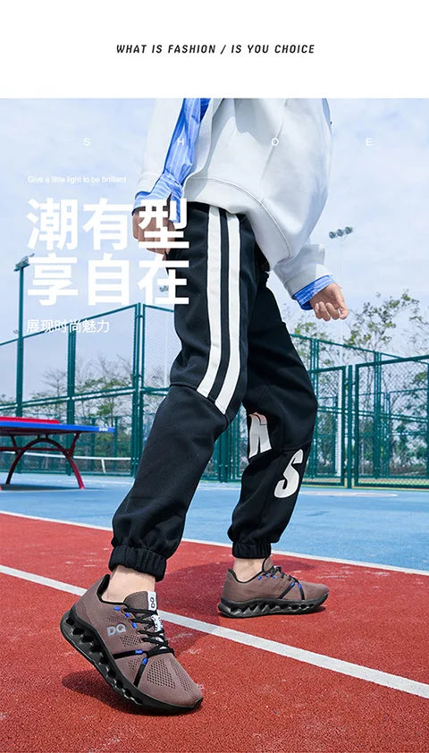 Spring new men's sports shoes breathable mesh shoes casual shoes outdoor running shoes with cushioning and lightweight design