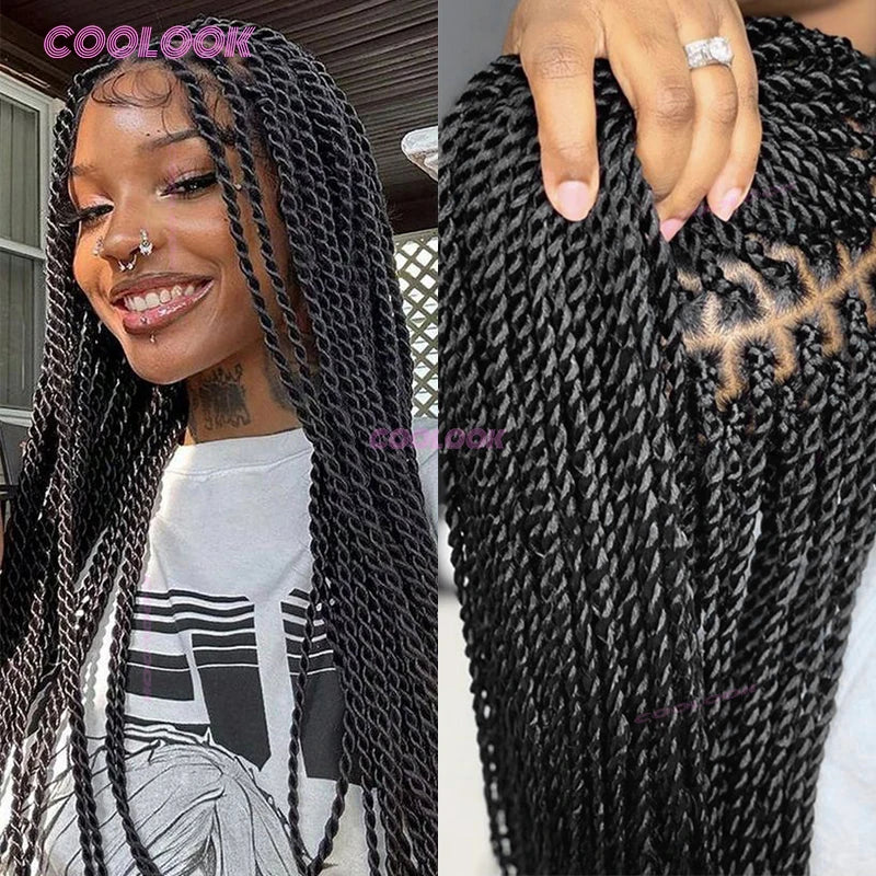 36" Cornrow Braids Lace Wigs Synthetic Full Lace Braided Wigs For Women Knotless Box Braid Wig Braid African Braided Wigs
