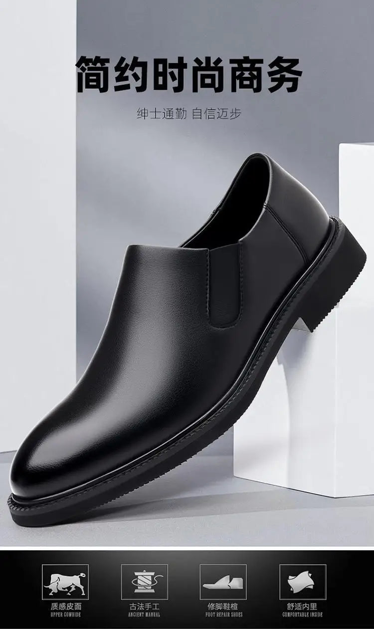 Men's Classic Leather Oxford Shoes Business Casual Dress Shoes Soft Sole Comfortable Slip-On Loafers Driving Office Shoes for Me