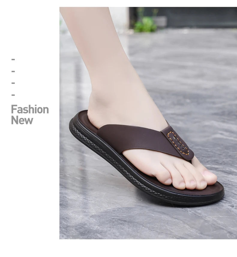 Summer men's high-quality outdoor casual slippers flip flops anti slip waterproof comfort beach shoes youth versatile sandals
