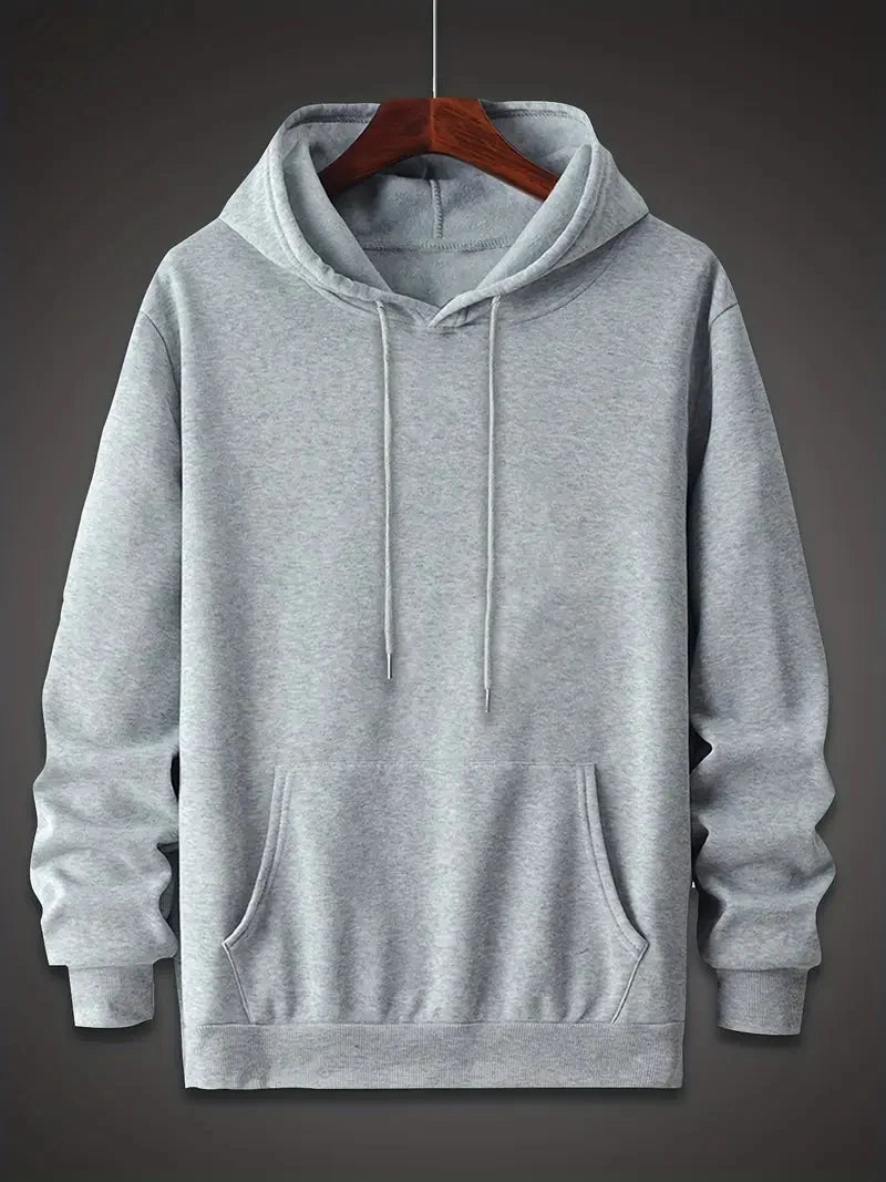 Men's autumn and winter casual fashion loose back poker card A graphic printed long sleeved hooded sweatshirt warm pullover BAZAARHUBO