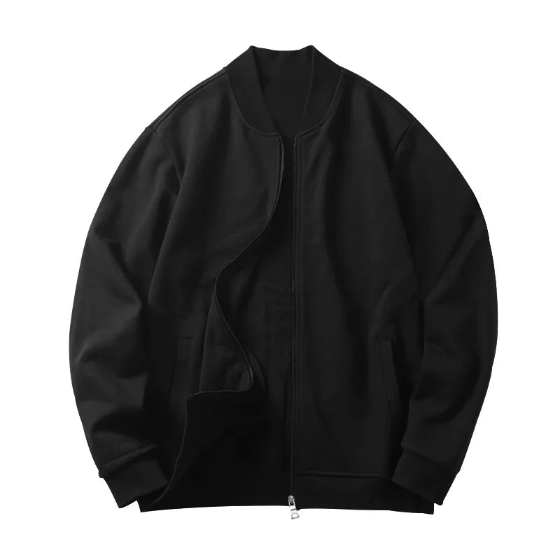 Autumn new solid color jacket men trendy shoulder design stand-up collar large size suit spring and fall fashion