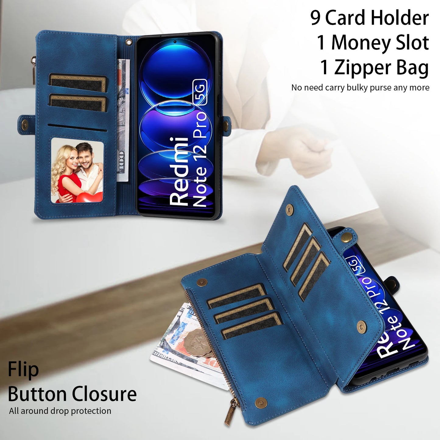 For Xiaomi Redmi Note 15 14 13 15C Poco X7 Pro F5 12 13C 14C 13T 15T Plus 5g Cases 4g Leather Wallet Card Holder Flip Phone Bags